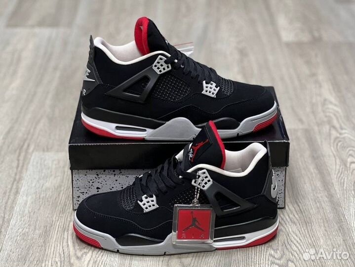 Кроссовки Air Jordan 4 Bred (36-45)