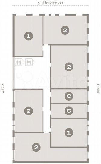 2-к. квартира, 77,3 м², 3/17 эт.
