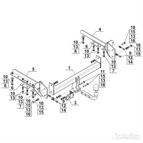 Фаркоп Subaru Forester IV (SJ/S13) 2012-2016