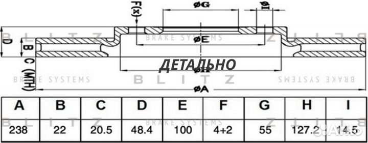 Blitz BS0531 Диск тормозной toyota corolla 91- пер