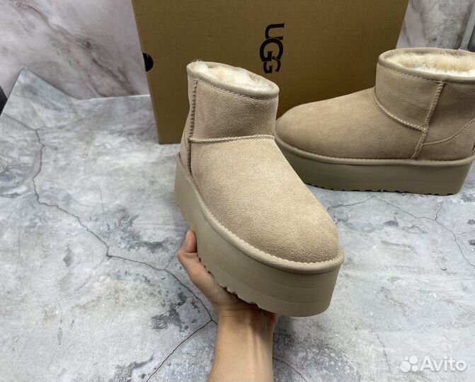 Угги на Платформе Ugg Classic Mini Platform Sand