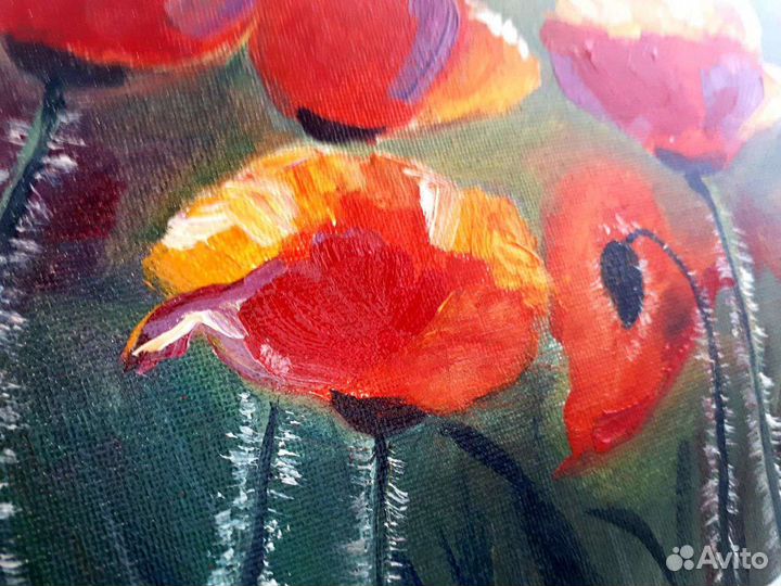 Картина маслом маки