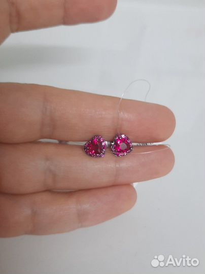 Серьги серебро с фианитами