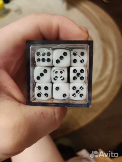 Набор кубиков D6. Прозрачные белый 12 мм. (36 шт)