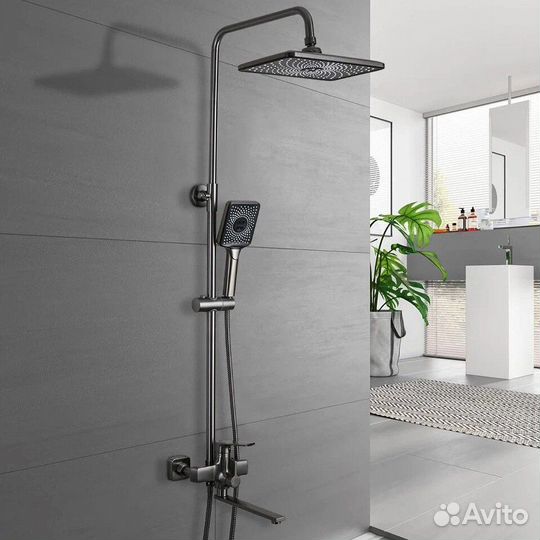 Душевой гарнитур F2471-9 оружейная сталь