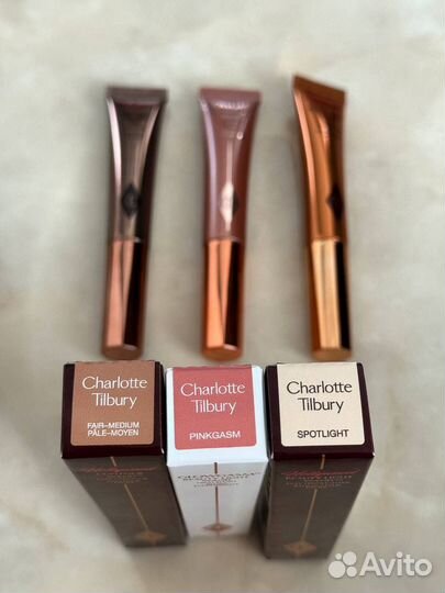 Charlotte Tilbury хайлайтер + румяна + контуринг