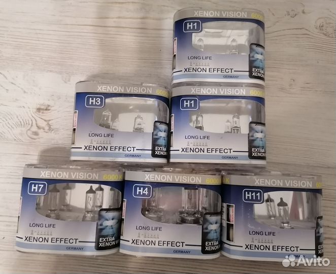 Лампы галогенные Xenon Vision h1 h3 h4 h11