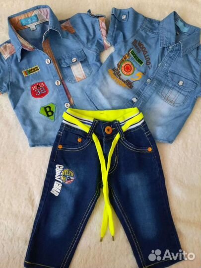 Рубашки+джинсы, р.74