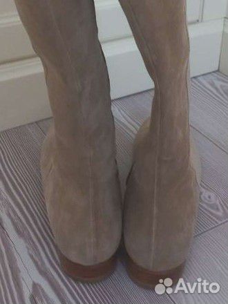 Сапоги Max mara 39 замшевые бежевые, оргинал
