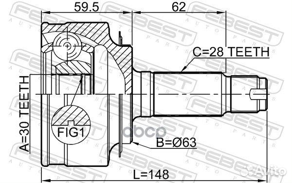0310-BE шрус наружный к-кт Honda Edix 10-14 03