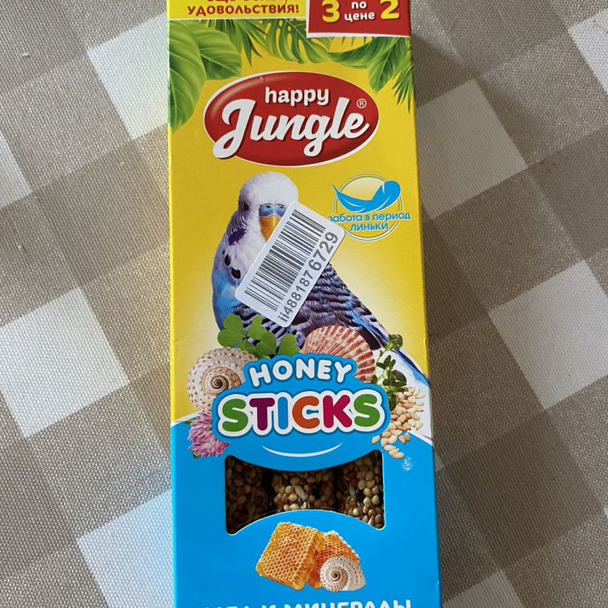 Лакомство для попугаев Happy Jungle Honey Sticks