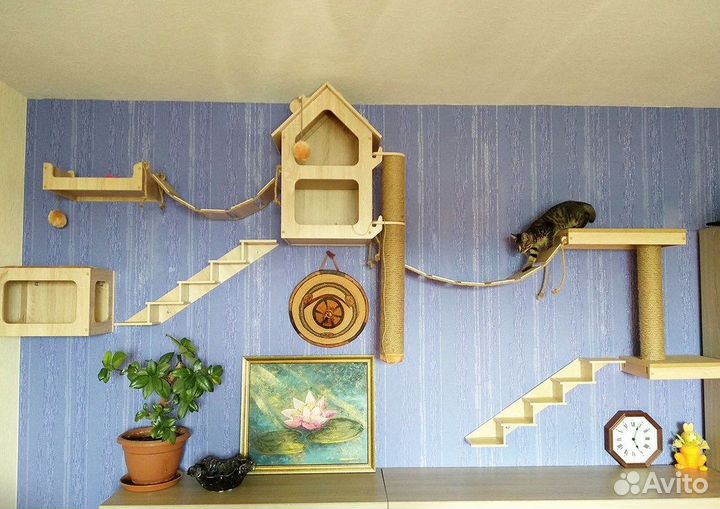 Настенный игровой комплекс для кошек и животных