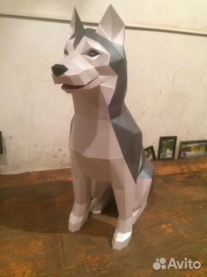 Ростовая фигура собаки хаски 1м