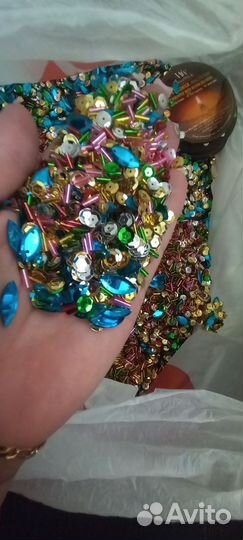 Бисер пайетка камни