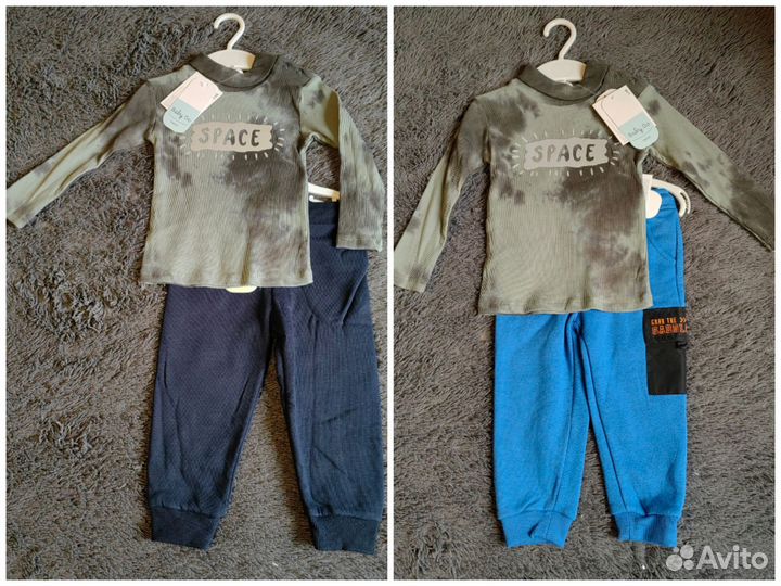 Брючки с начесом толстовка мальчику 86 пакетом