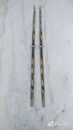 Лыжи деревянные СССР пластиковые полупластик