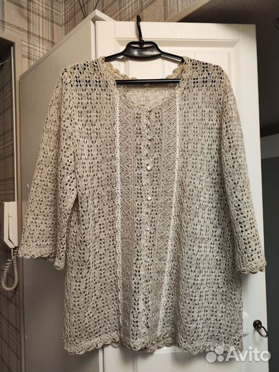 Льняной кардиган