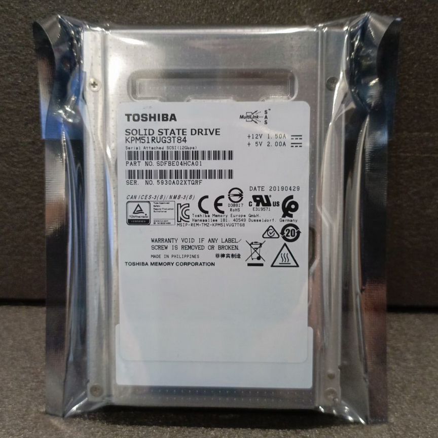 [KPM51RUG3T84] Ssd Toshiba 3,84 Тб Sas Kpm51rug3t84
