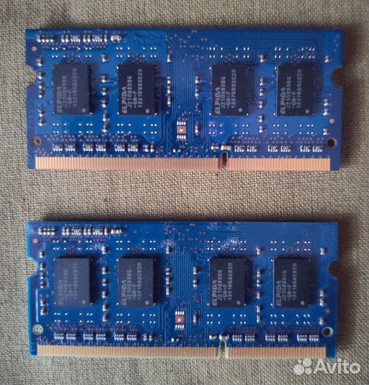 Память sodimm Elpida 2GB PC3-12800S 2шт