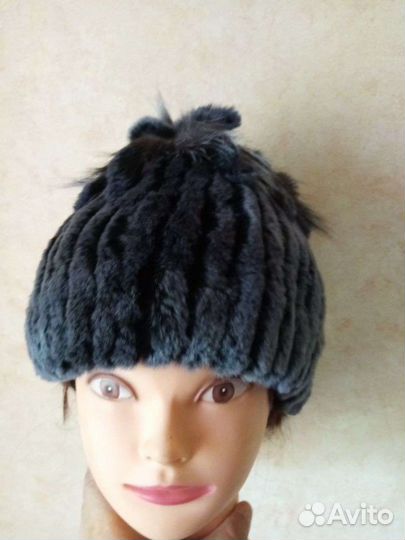 Шапка женская из меха кролика, норки