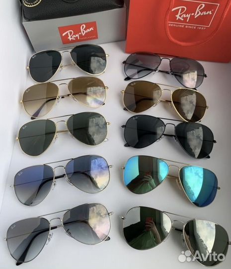 Очки ray ban aviator черные