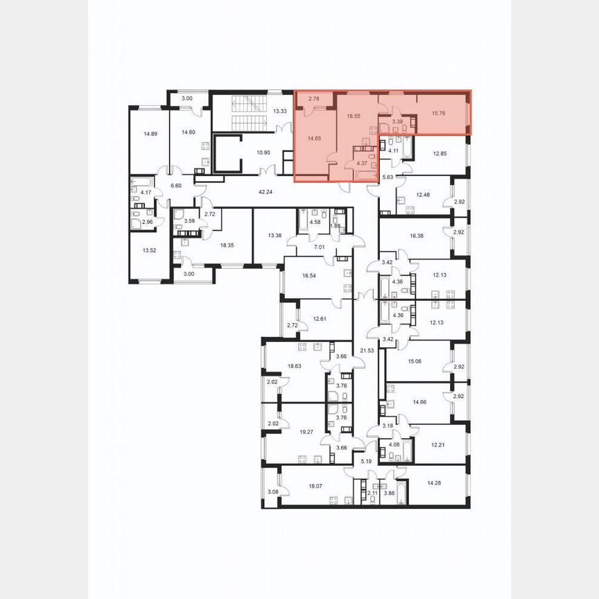 2-к. квартира, 56,1 м², 6/9 эт.