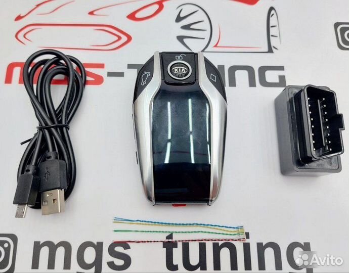Смарт ключ Kia стиль BMW серебристый