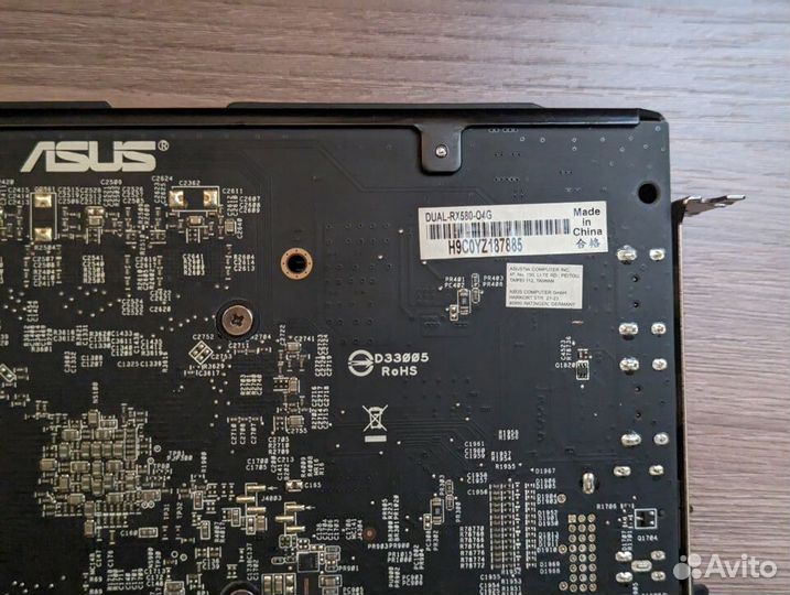 Видеокарта asus radeon RX 580 dual, 4GB
