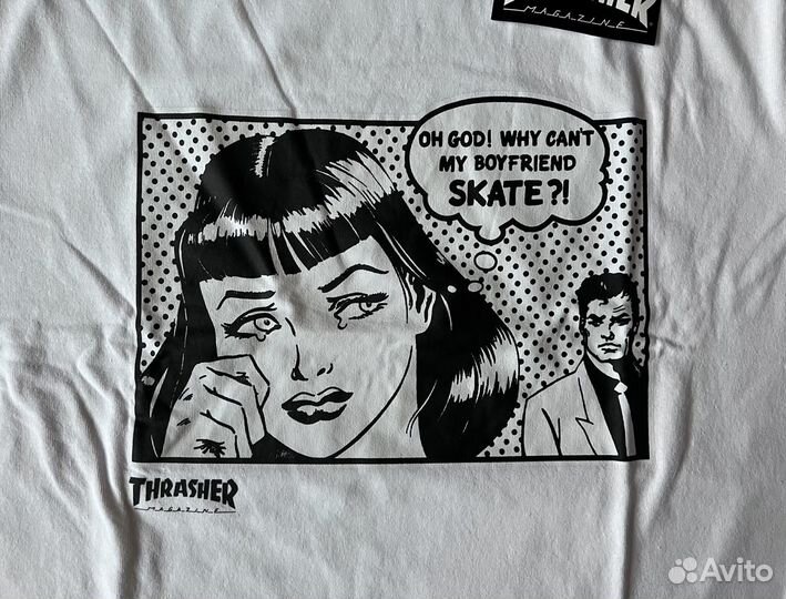 Лонгслив Thrasher Boyfriend White Оригинал