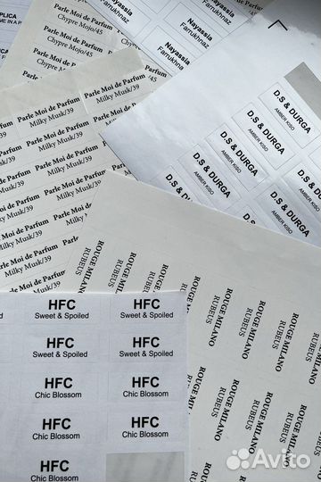 Наклейки для парфюма на распив