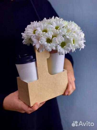 Композиция, цветы и кофе Flowers124