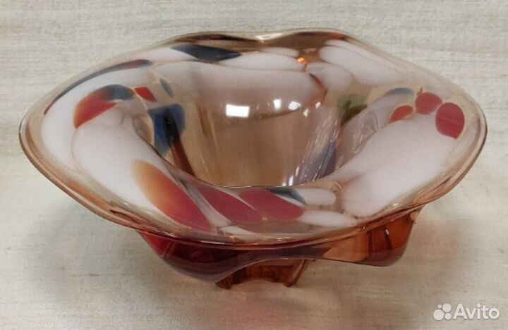 Ваза/Фруктовница/Конфетница. Цветное стекло