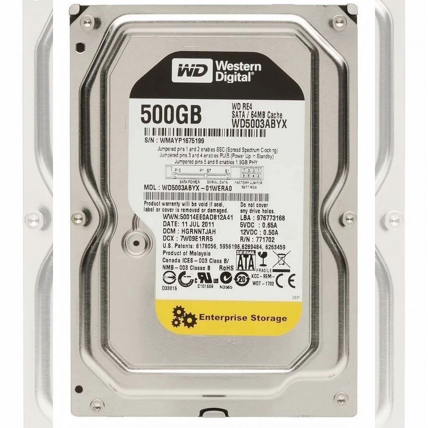 [WD5003ABYX] Жесткий Диск Wd Re4 500gb Sata3.5 Wd5003abyx