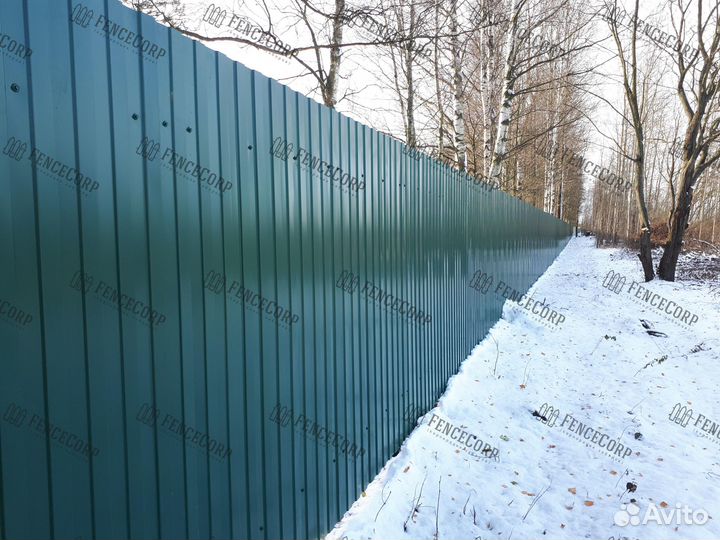 Забор из профнастила для дачи 2 м. 0.45 мм. C8