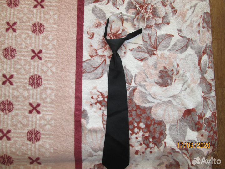 Галстук черный форменный длина 40 см