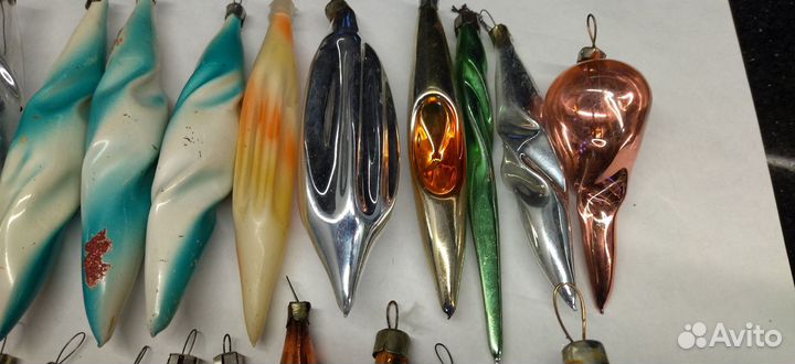 Ёлочные игрушки сосульки 20 шт одним лотом, СССР