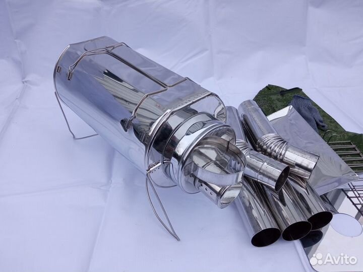 Печь туристическая Кабанчик на 15 л. с решетками