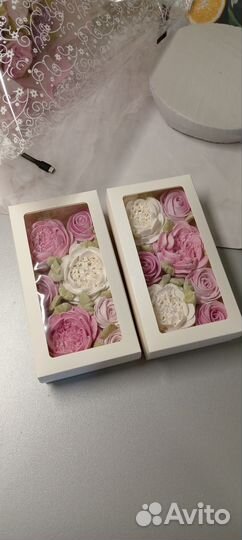 Съедобный букет из зефира в коробке