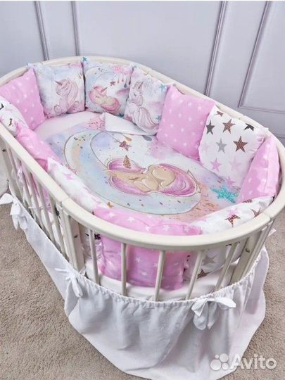 Бортики в кроватку с одеялом новые
