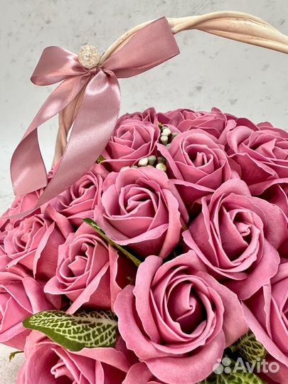 Корзина роз букет из мыла подарок