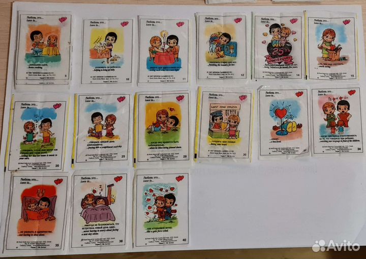 Вкладыши от жвачек love is