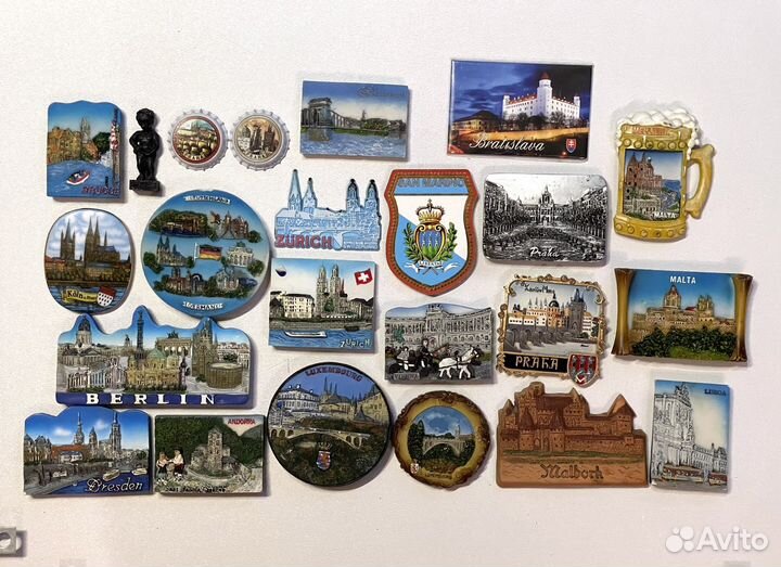 Магнитики сувенирные Европа