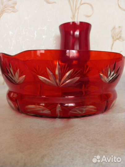 Салатники рубиновое красное стекло хрусталь