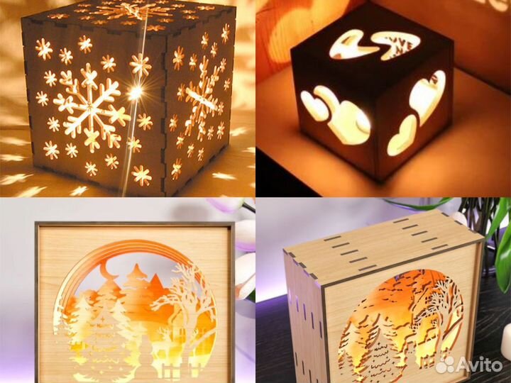 Светильник деревянный