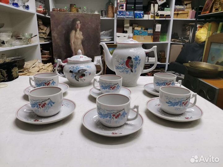 Сервиз кофейный Снегири Вербилки СССР (Ч)