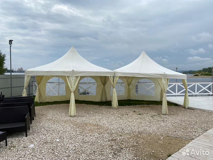 Аренда шатров, столов, стульев, гирлянды ретро