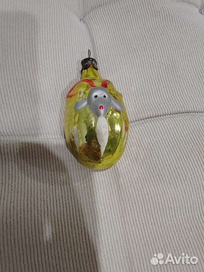 Ёлочная игрушка СССР Медальон Козел Козлик