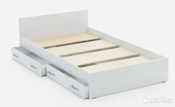 Кровать двуспальная с ящиками Амелина белая