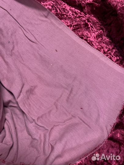 Ткань рубиновый бархат. СССР. Плюш