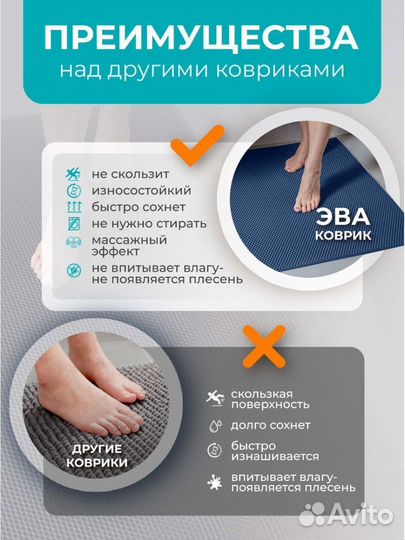 Коврик в ванную большой EVA130x80см